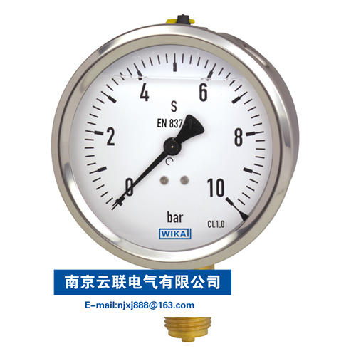 WIKA 213.53 耐震壓力表 波登管，充液型，不銹鋼外